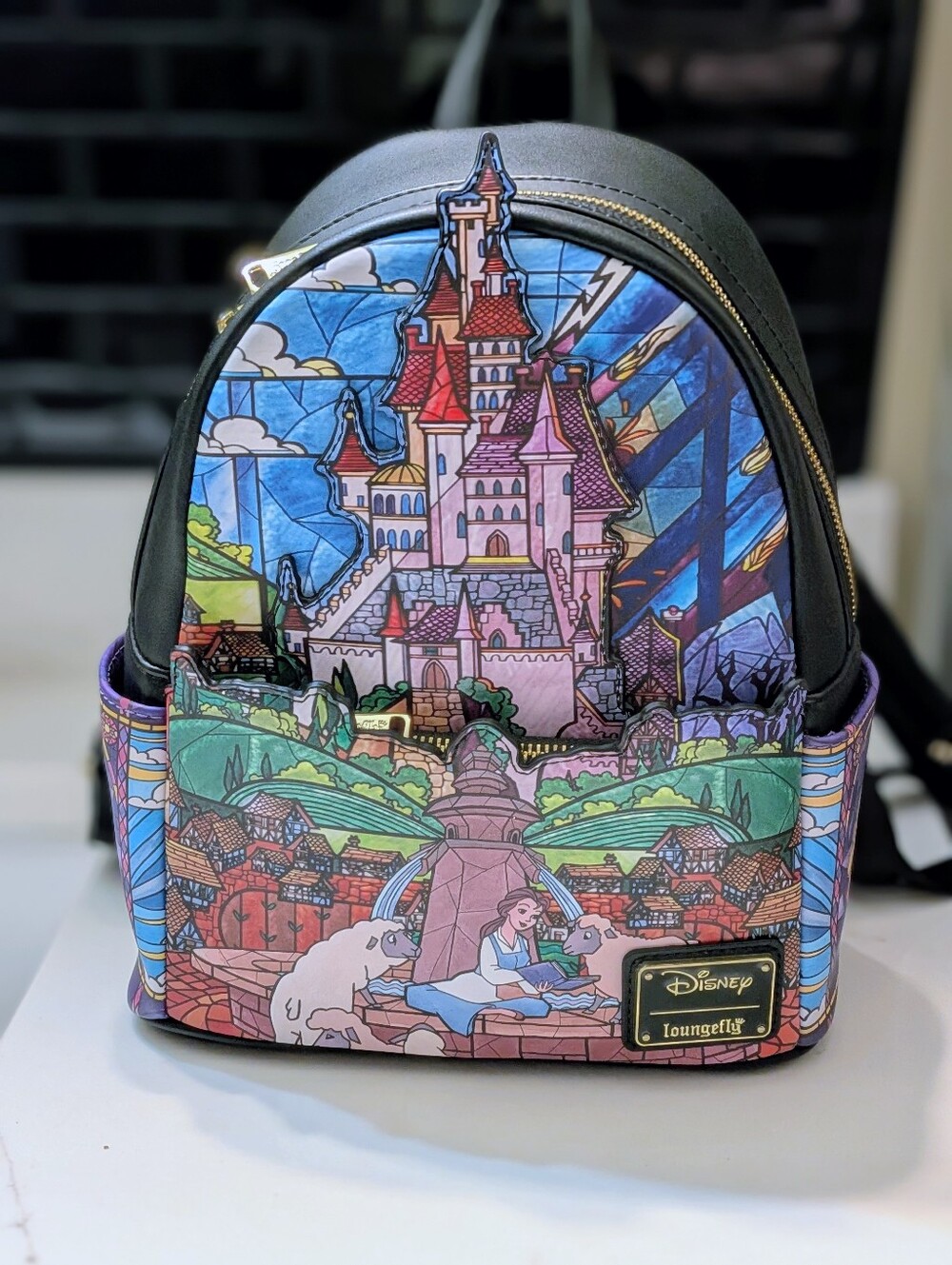 Loungefly Disney Beauty and the Beast Stained Glass Castle Mini Backpack